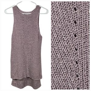 Maurices Mauve Solid High Neck Sweater Tank Top Relaxed Acrylic Sleeveless Layer